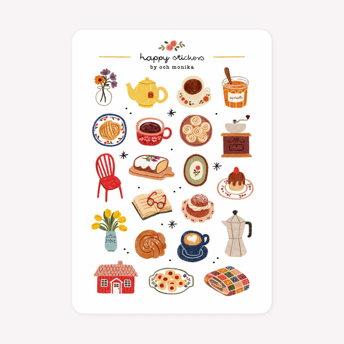 Och Monika Cosy Fika A6 Sticker Sheet
