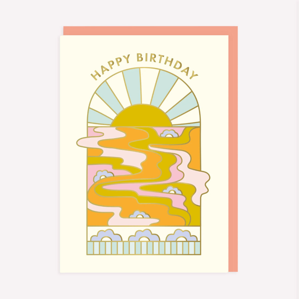 Happy Birthday Gold Foil Sunrise Greetings Card