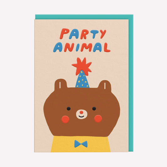 Party Animal Bear Greetings Card