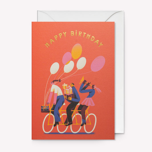 Party Bike Birthday Greetings Card