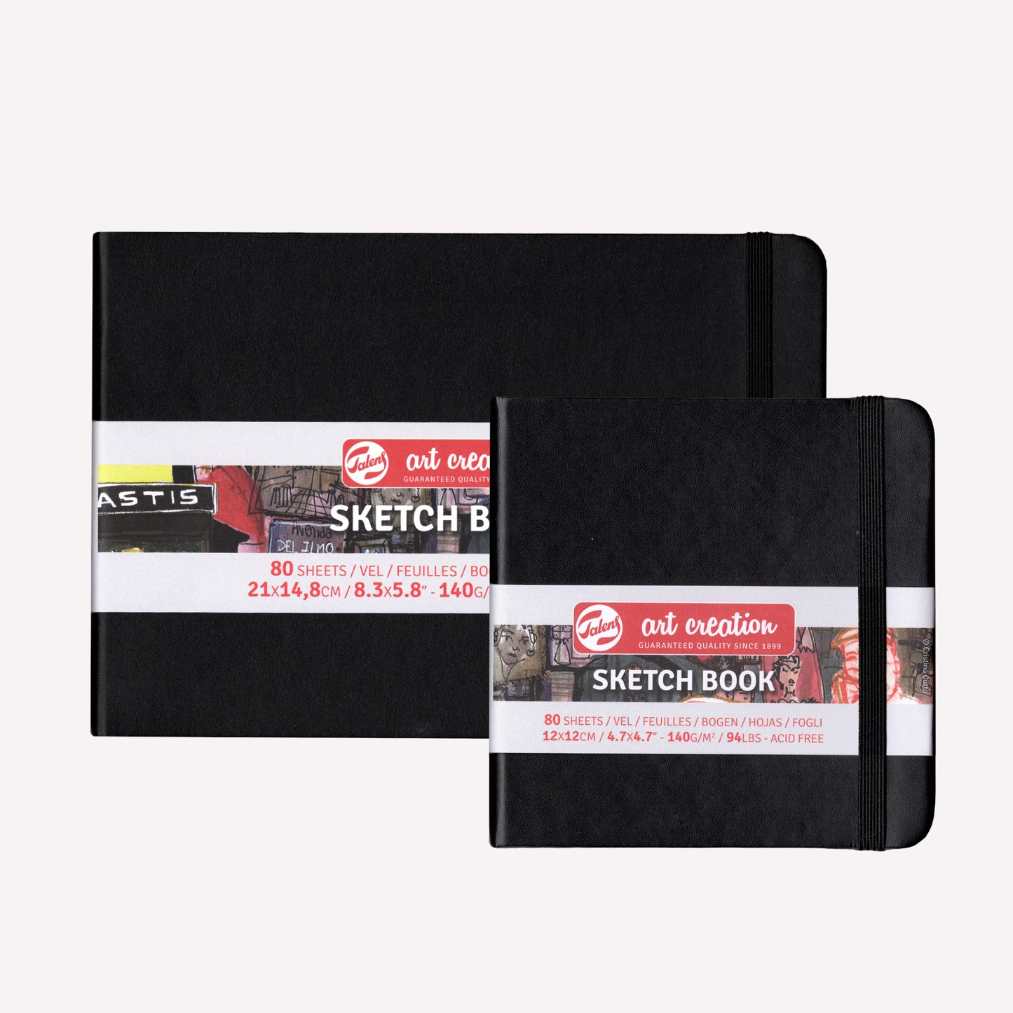 Talens Art Creation Sketchbook Talens Art Creation Skizzenbuch – 80 Blatt, 13x21 Cm, Korallenrot Skizzenbuch Künstler