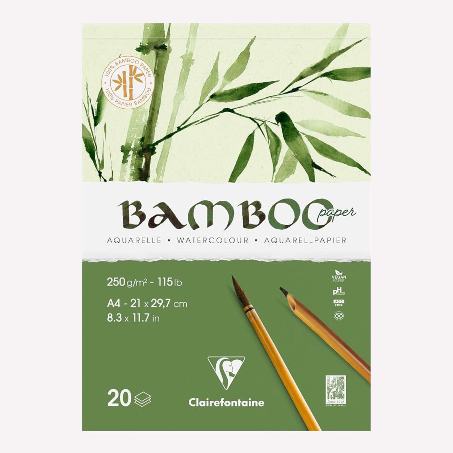 Clairefontaine A4 Bamboo Watercolour Paper Pad
