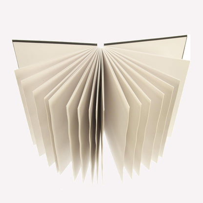 Open concertina sketchbook with continuous accordion style pages made by Seawhite of Brighton. 