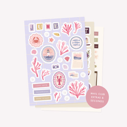 Monthly Salt Scrap Club Mail Sticker Sheet (Extras & Seconds)