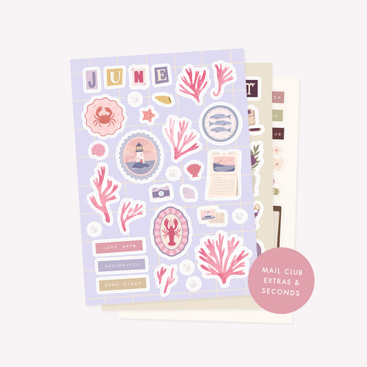 Monthly Salt Scrap Club Mail Sticker Sheet (Extras & Seconds)