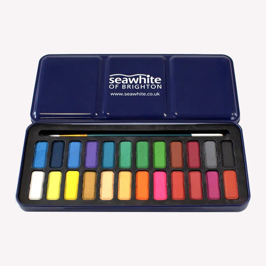 Seawhite 24 Block Watercolour Paint Tin