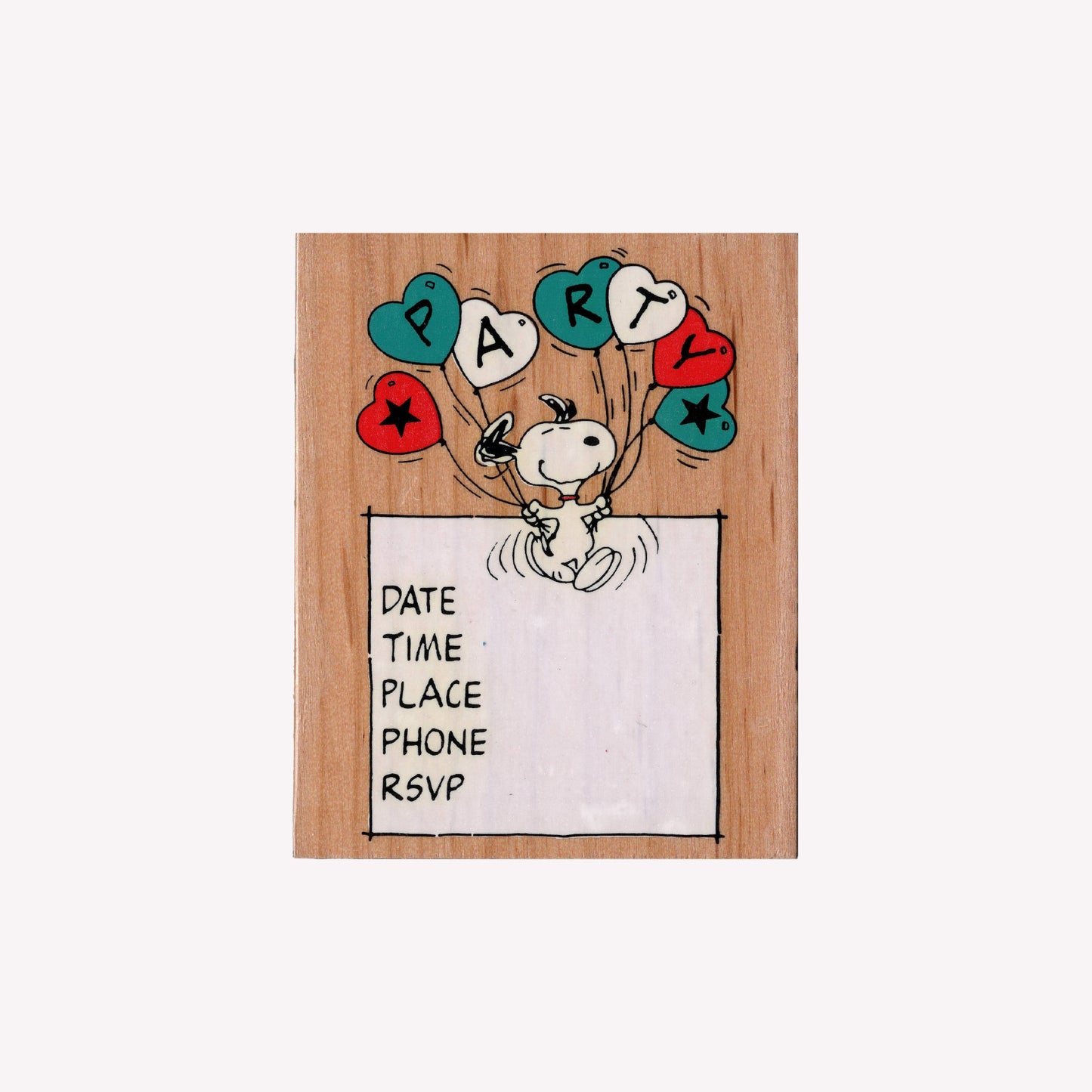 Stampermagic Snoopy Party Invitation Rubber Stamp