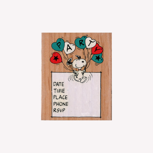 Stampermagic Snoopy Party Invitation Rubber Stamp