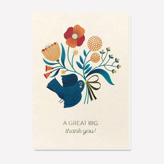 Great Big Thank You Bird Greetings Card
