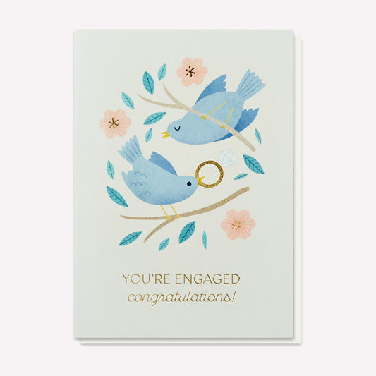 You're Engaged Birds Greetings Card