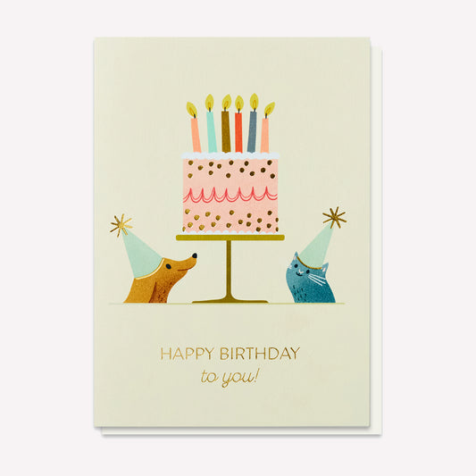Happy Birthday To You Party Pets Greetings Card
