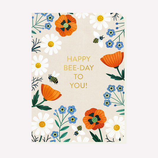 Happy Bee-Day To You Seed-Stick Greetings Card