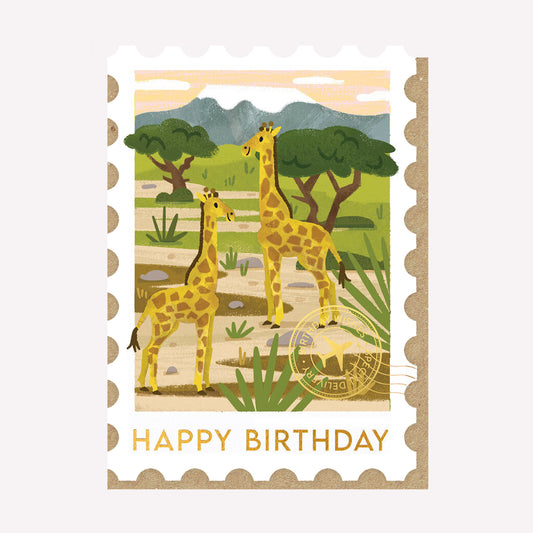 Serengeti Stamp Birthday Greetings Card