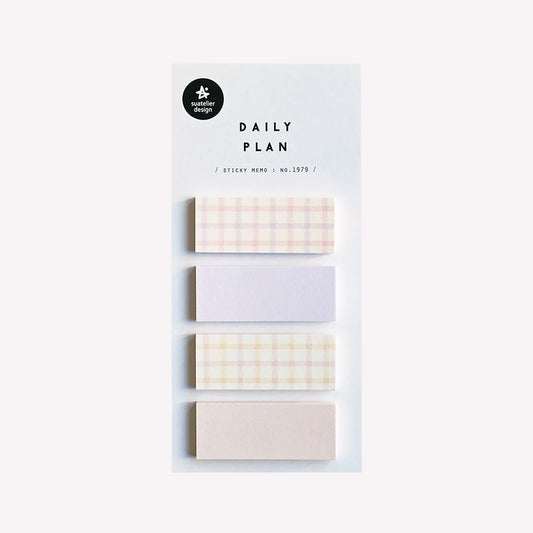 Suatelier Daily Plan Purple & Orange Check Sticky Notes