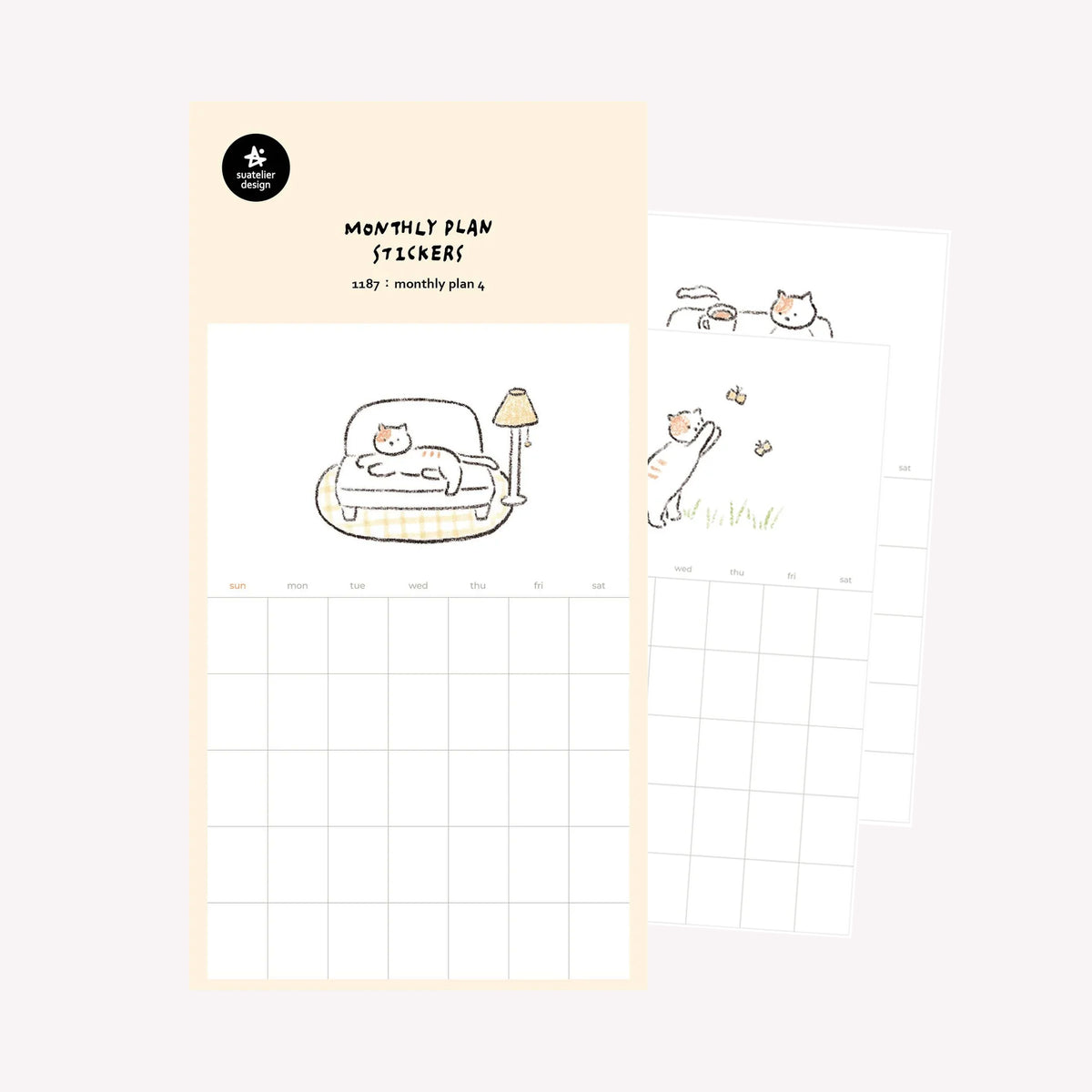 Suatelier Monthly Plan Calendar Cat Stickers