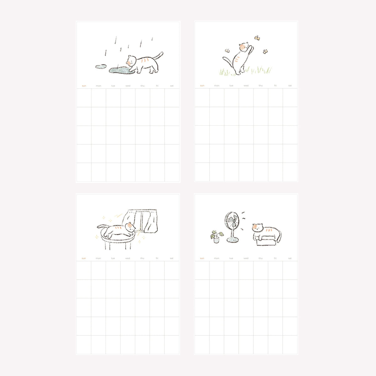 Suatelier Monthly Plan Calendar Cat Stickers