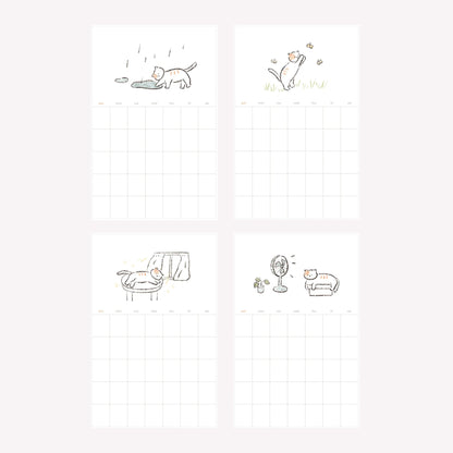 Suatelier Monthly Plan Calendar Cat Stickers
