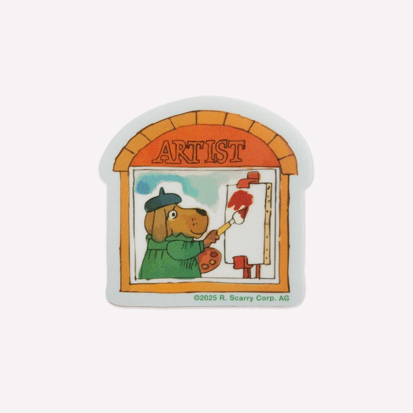 3P4 x Richard Scarry Artist Dog Sticker