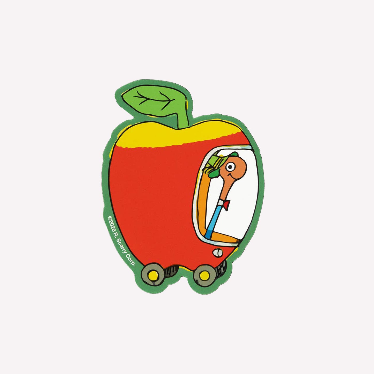 3P4 x Richard Scarry Apple Car Sticker