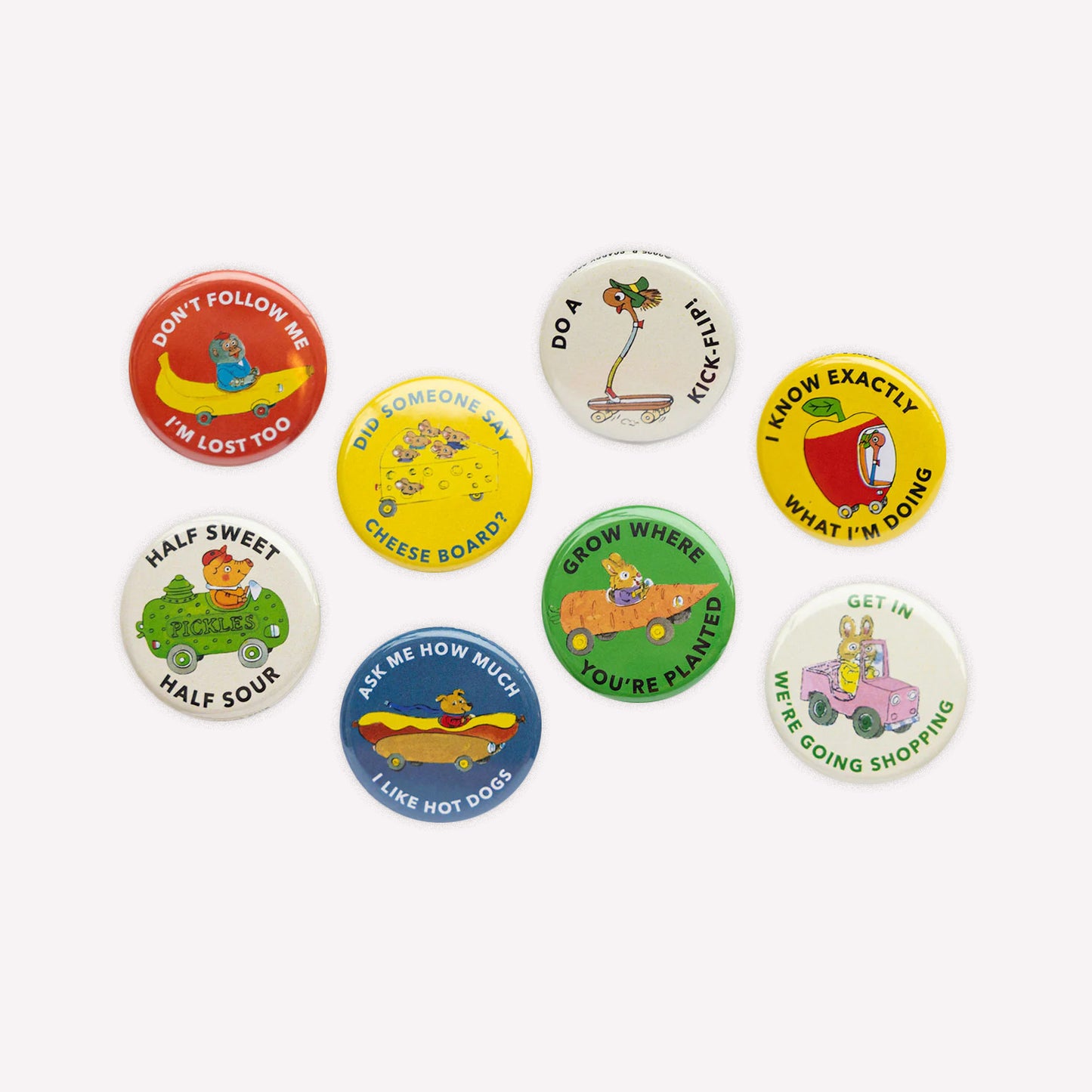 3P4 x Richard Scarry Cars & Trucks Button Badge