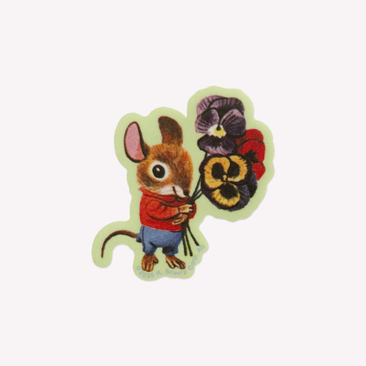 3P4 x Richard Scarry Mouse Bouquet Sticker