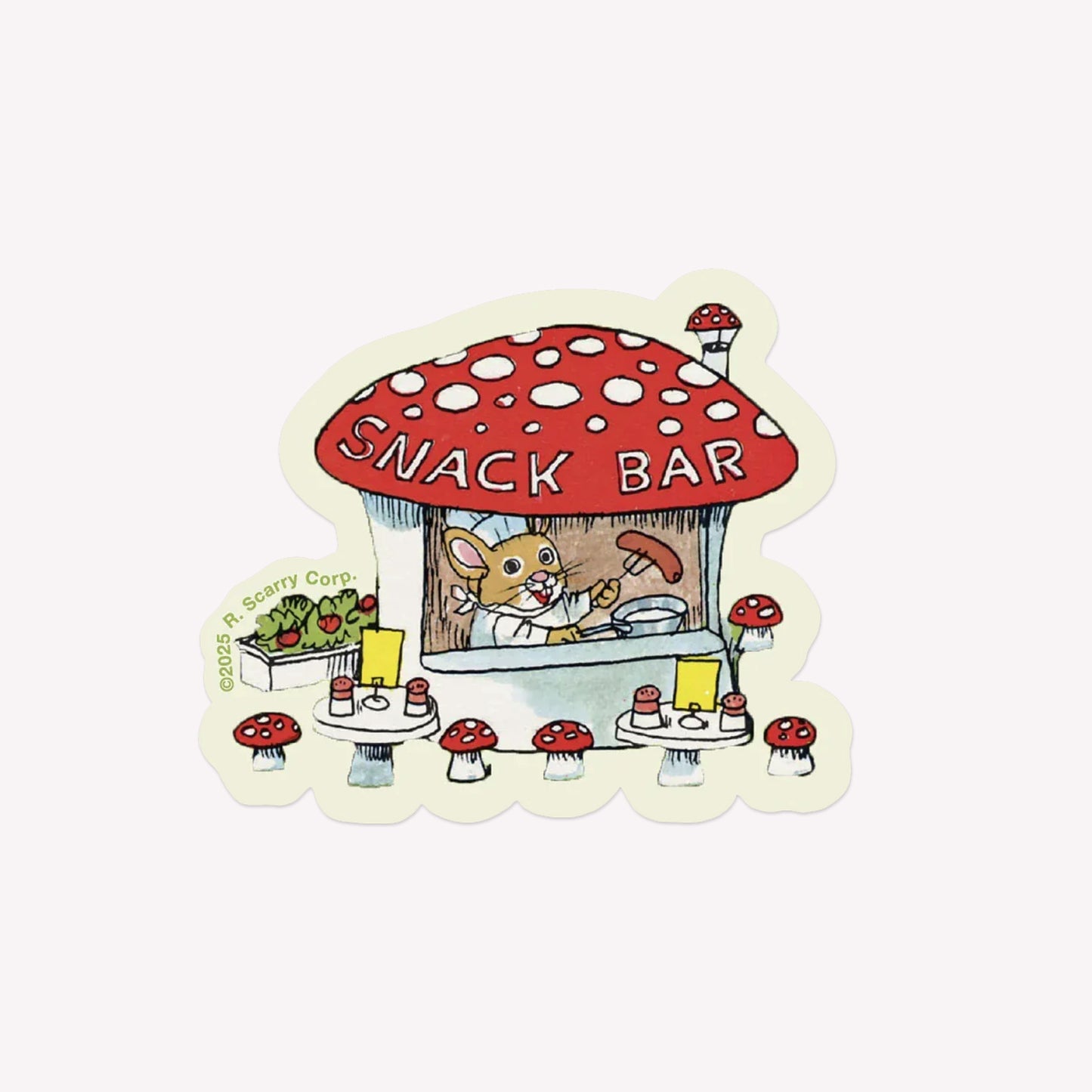 3P4 x Richard Scarry Mushroom Snack Bar Sticker