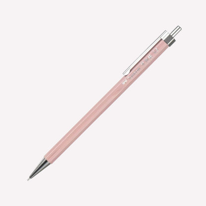 Tombow kimonogatari wooden barrel 0.5mm mechanical pencil in lilac pink with a sturdy metal clip. 