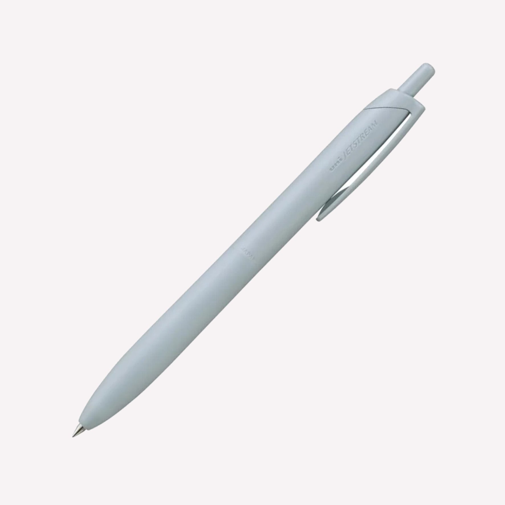 Uniball Jetstream Lite Touch Gel Pen in light blue on a white background. 