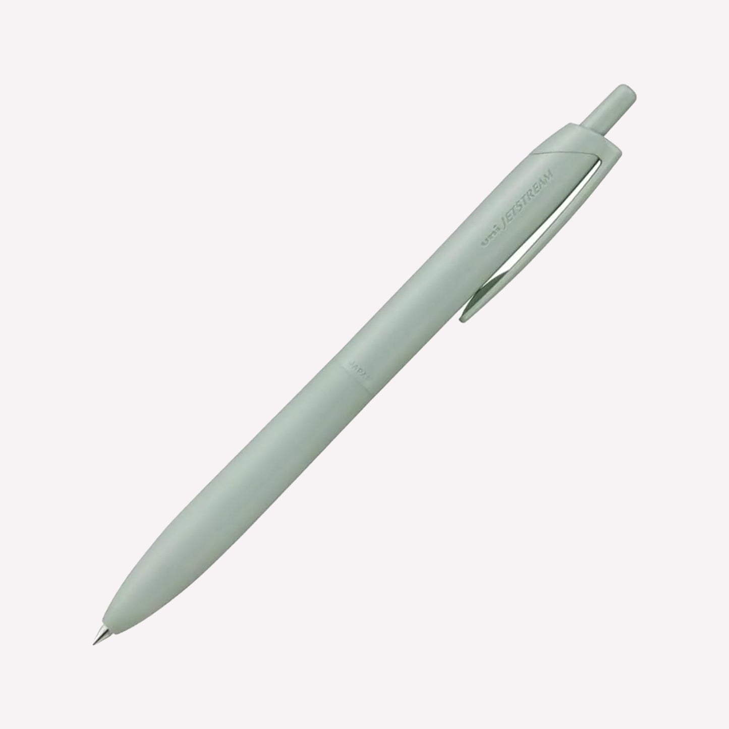 Uniball Jetstream Lite Touch Gel Pen in Sage Green on a white background. 
