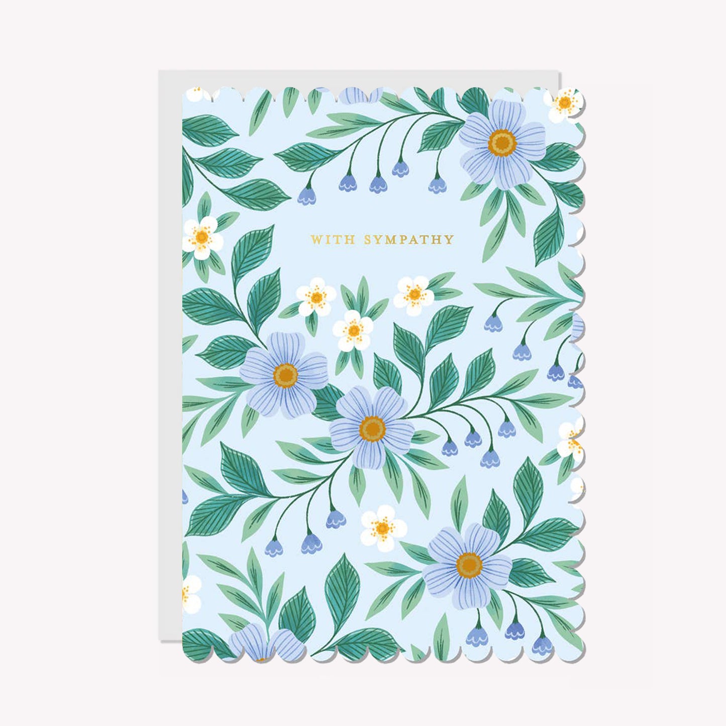 With Sympathy Blue Floral Greetings Card