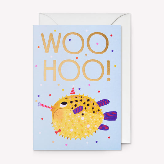Woo Hoo! Puffer Fish Greetings Card