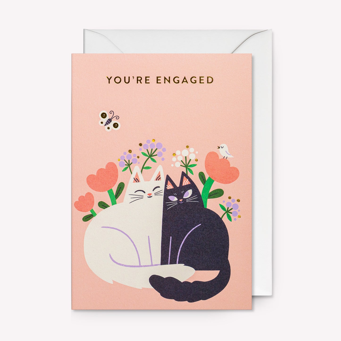 Cats in Love Engagement Greetings Card
