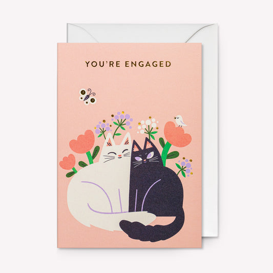 Cats in Love Engagement Greetings Card