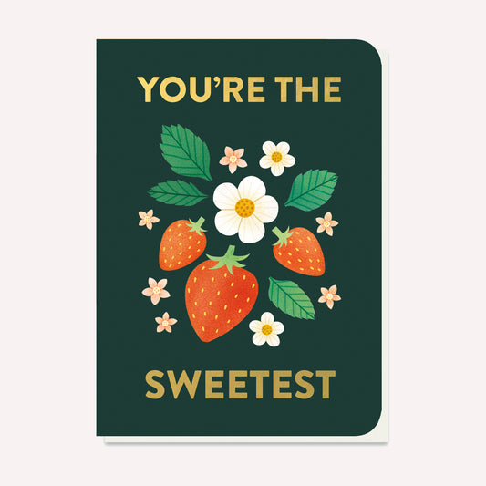 You're The Sweetest Strawberry Seed-Stick Greetings Card