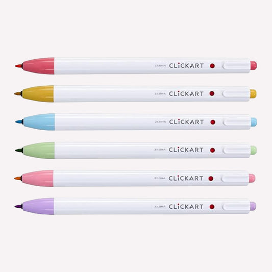 Zebra Clickart Retractable Felt Tip Marker Pen