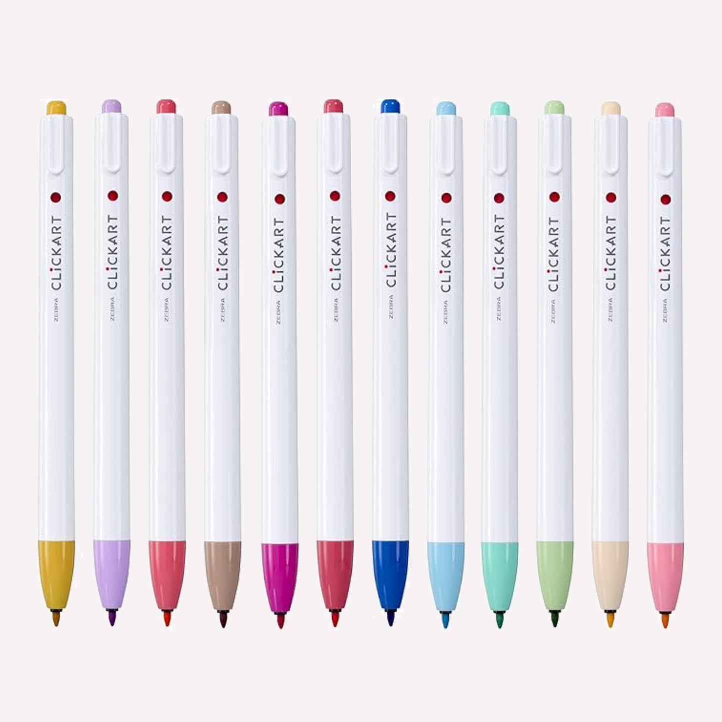 Zebra Clickart Retractable Felt Tip Marker Pen Set