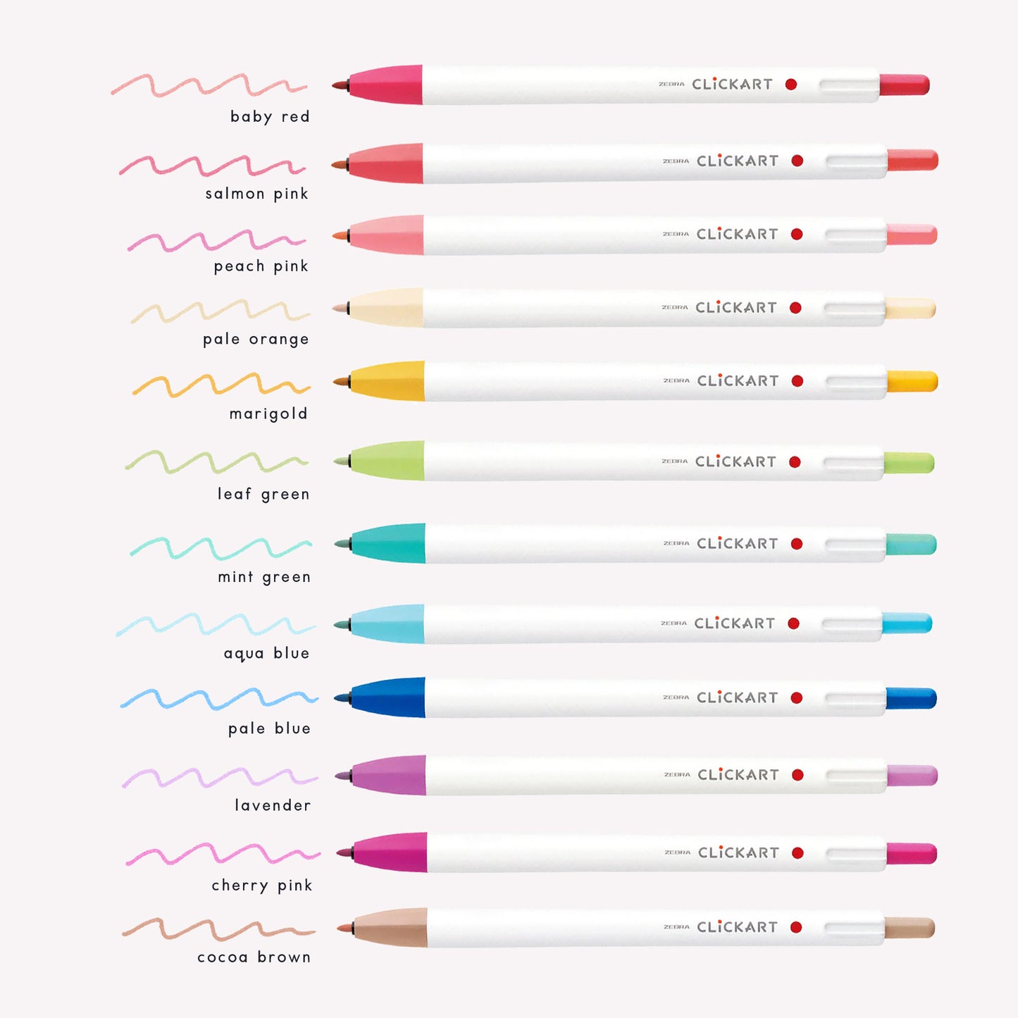 Zebra Clickart Retractable Felt Tip Marker Pen