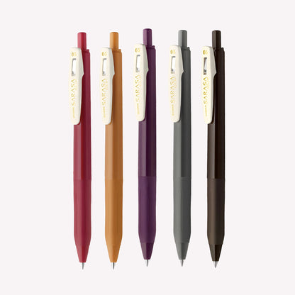 Zebra Vintage Sarasa Clip Gel Pens Set of 5