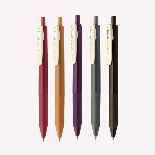 Zebra Vintage Sarasa Clip Gel Pens Set of 5